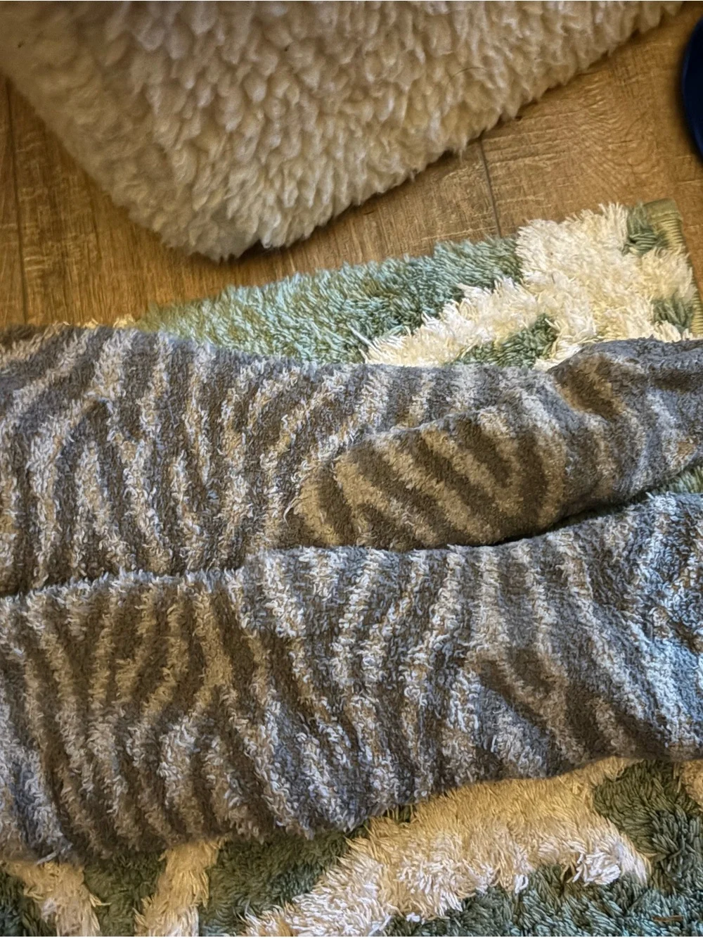 Cozy Zebra-Texture Gray Women's Leg Warmers